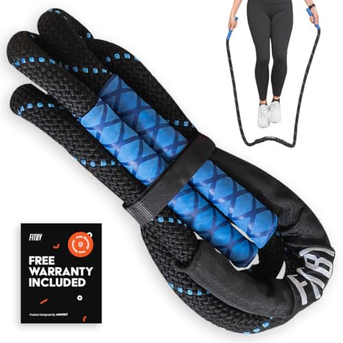 Weighted Jump Rope - 2.9lbs, 9.9 Feet Long Jump Ropes for Fitness, Home Workout Rope, Skipping Rope for Exercise, Total Body Workout Equipment, Durable Jumping Rope by Fitby