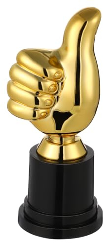 TOYANDONA Mini Trophée Pouce Levé Doré – Petite Coupe de Récompense et d’Encouragement en Plastique pour Enfant et Adulte – Statuette Geste du Doigt pour Compétition Sportive, École(13 x 5 cm)