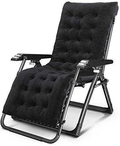 Leichter Liegestuhl, faltbar und verstellbar, robuste Liegestühle, klappbare Liegestühle für Outdoor-Strand-Pool-Camping, außen verstellbare Strandstühle für Camping (Farbe: Schwarz) Comfortable