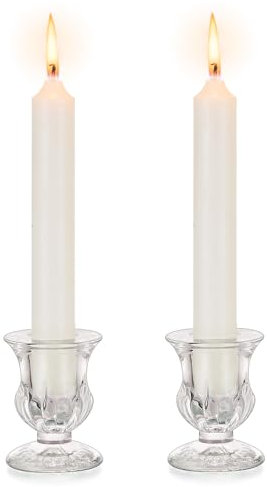 Inweder Portacandele in Vetro Candeliere Moderno: Set di 2 pezzi Porta Candele Conici Portalumini Trasparenti Piccolo Portacandele Sfuso per Matrimonio Natale Evento Decorazioni per la casa