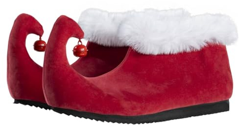 Costume Agent Green Monster Christmas Movie Red Shoes with Bells Santa Claus Elf Costume, X-Large