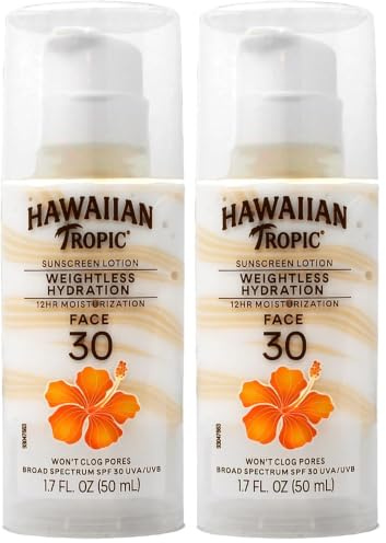 Lotion de protection solaire Hawaiian Topic Silk Hydration Air Soft Face (SPF 30, 50ml) (Lot de 2)