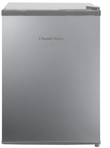 Russell Hobbs Table Top Larder Mini Fridge 66L Capacity, Reversible Door & Adjustable Feet, 0 to 8 Degrees Manual Temperature Control, Silver RH67TTLF0E1SS