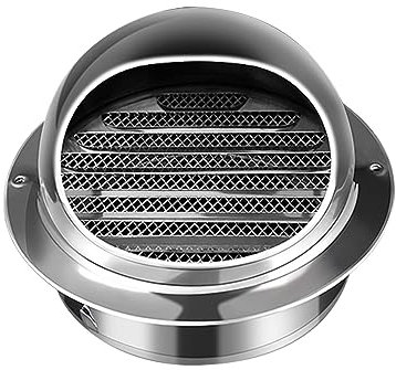 Edelstahl Kugelhaube, Aussengitter Anschluss, Lufthaube,Wand Lufthaube, Lüftungsgitter Rund Abdeckung, Belüftungsgitter, Runder Lufthaube, für Abluftventilatoren ( Color : Silver , Size : 19.5cm )