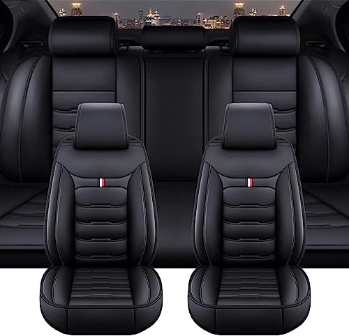 VBCXGVR Autositzbezüge für BMW 2er-Serie 218i Active Tourer, Leder, wasserdicht und atmungsaktiv, 5-Sitzer-Sitzbezug, Autoteile, Schwarz