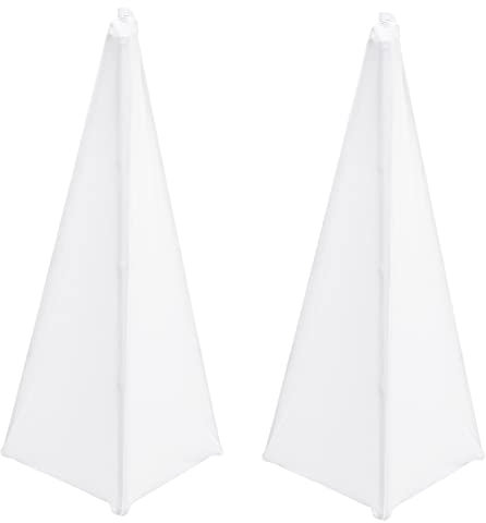 Hoement 2pcs Dj Speaker Covers Polyester Speaker Stand Protector Stage Accessory Shading Cover White