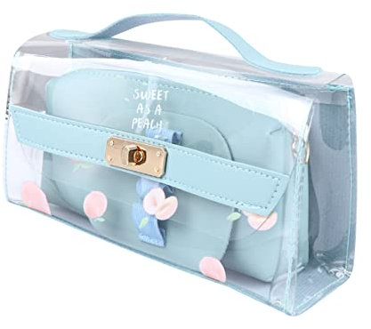 Lurrose Transparentes Federmäppchen Stifte-aufbewahrungstasche Mit Reißverschluss Großem Fassungsvermögen Für Schreibwaren Kosmetika Digitale Produkte Leicht Und Waschbar