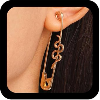 Allereya Punk Schlange Sicherheitsnadel Ohrringe Büroklammer Ohrstecker Ohrringe Gold Schlange Ohrringe Sicherheitsnadel Reifen Ohrringe Brosche Ohrstecker Ohrringe Schmuck Für Frauen