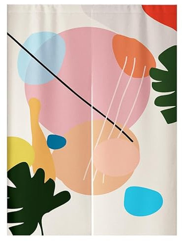 Küchenvorhänge Rosa Dunkelgrün Scheibengardinen Polyester Vorhänge Kurz Waschbar Raumteiler Vorhang Türvorhang Langlebig Küchenvorhang Kurze Gardinen Verdickung Tür Vorhang 85x180cm
