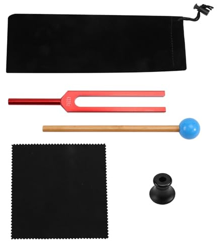 Qussedser Stimmgabel mit Hammer, 432 Hz, für Heilung von Klangheilung, Therapie und Yoga, Stimmgabel aus Aluminiumlegierung, Rot