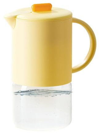 Glass Juice Pitcher, Heat Resistant Tea Pitcher, 9.06inch Airtight Beverage Dispenser, Easy Clean Design, 1500ml Capacity, Ideal for Iced Drinks, Fridge Storage