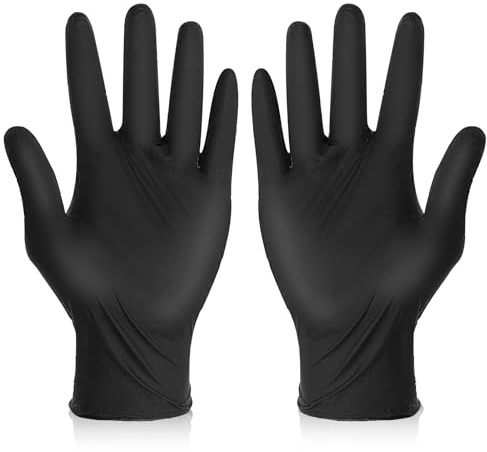 2Pairs Hair Dye Gloves Reusable Black Rubber Glove Cleaning Gloves Non-slip Bouncy Professional Hair Coloring Accessories for Salon Hairs Dyeing(Large)