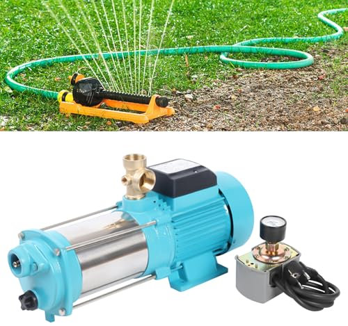 JAYEUW Bomba centrífuga de 1300 W, bomba centrífuga 4000 l/h, bomba de jardín, control de bomba, interruptor de presión de 9,8 bar, bomba de agua doméstica, bomba de chorro IP44
