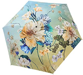 ZGYOZMNG Mini Mubrella Mini 5 Ombrellone Ombrellone Leggero Estivo Pieghevole Tascabile Stampa Floreale Piccolo Impermeabile da Spiaggia Articoli per la Casa - Stile 08