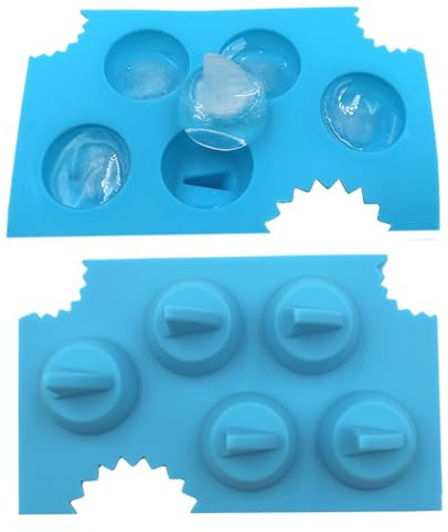 Jorzer Silicone Ice Trays 2 Pcs Silicone Ice Cube Tray Shark Fin Shape Mold 5-Cavity Food-Grade Trays for Shark Party Easy-Release Reusable Molds