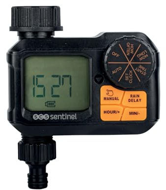 SCS Sentinel - Timer per irrigazione da esterno, modello compatto 122x64,9x118 mm, utilizzo con acqua fredda, gestione automatica, risparmio idrico, facile installazione
