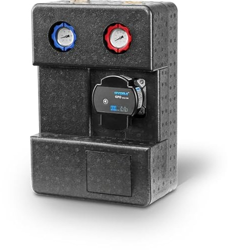 Riberger Gruppo pompa GPO S DN25 I con miscelatore e pompa UPM3S Auto 25-60 I PWM Pompa ad alta efficienza I 3 vie di miscelazione con attuatore, gruppo di riscaldamento preassemblato