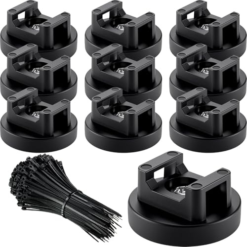 Yookeer Magnetic Zip Tie Mount Multipurpose Cable Holder Magnets Magnetic Wire Management Bases with Heavy Duty Zip, Mount Nylon Cable Ties in Total(60 Pieces,31mm)