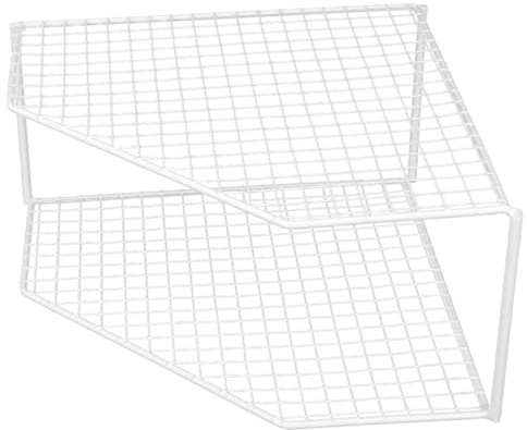 DECORNIJIA Corner Shelf Kitchen Pan Rack Double-tier Iron Pot Organizer 18cm Height Multi-function Table Top Organizer for Kitchen Sink and Cabinet Storage