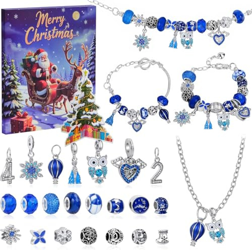 Hysagtek Adventskalender 2026 Mädchen, Weihnachtskalender Schmuck Armbänder | DIY Kreativset Basteln 24 Füllung Adventskalender Schmuck Geschenk für Familie und Freunde