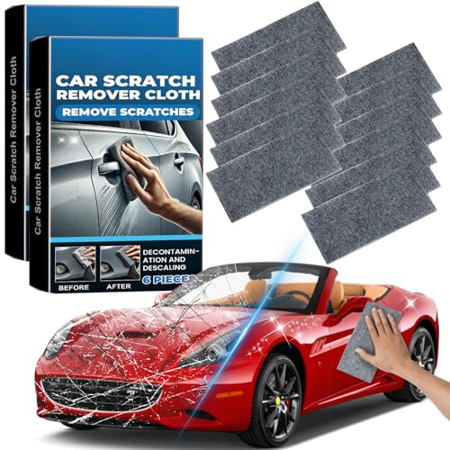 12 Stück Nano Sparkle Tuch Auto Kratzerentferner Tücher – Poliertuch Auto Nano Magic Cloth für Autolack, Entfernt Kratzer, Schrammen & Oxidation, Mikrofaser Poliertuch für Lackpflege
