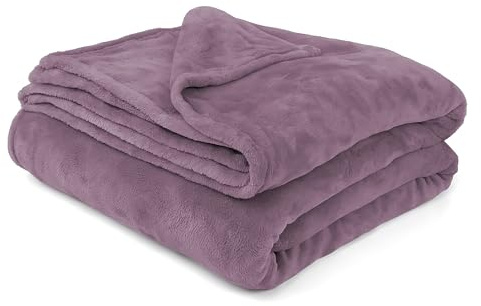 BESCH Manta de Microlina Poliéster Color Liso 160 x 220 cm Suave y Acogedora - Cobija de Polar Ligera Cálida Lavable a Máquina para Sofá, Cama o Viaje (Lavanda)