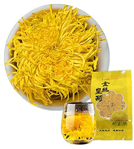 Té De Hierbas De Flor De Ju Amarilla De Hilo Dorado Natural Tea De Hierbas Seco De Flor Grande Té Calmante Y Relajante Brotes Dorados. Bebida De Infusión De Brotes Dorados (20pcs)