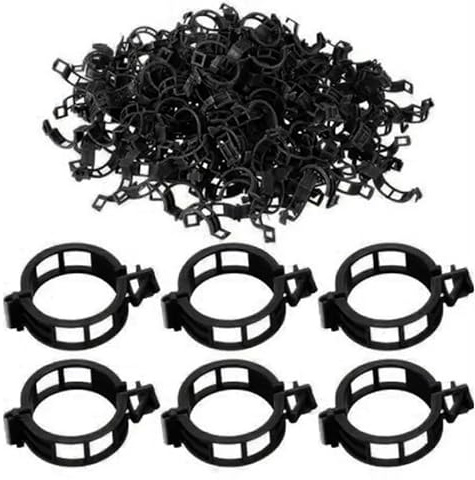 CBFGGOEUDFBS 100 Pflanzenstützclips, Kunststoff-Gartenrankclips for Kletterpflanzen, Tomaten, Weinreben, Pflanzenstängelhalter(Black 100pcs)