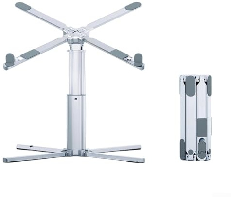 Estación de acoplamiento de aluminio para laptop de 10 puertos con soporte de altura ajustable y rotación de 360 grados para una mayor conectividad y comodidad ergonómica (soporte)