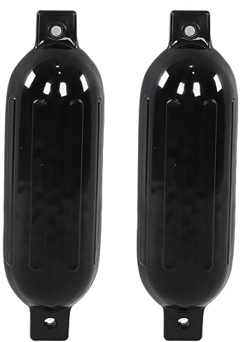 WIHFHGZ Bootsfender Set 2 Stück, 6.5 x 23 Zoll PVC Bumper Schwarz - Hochwertiger Stoßschutz, Langlebig und Vielseitig Für Yachten und Angelboote