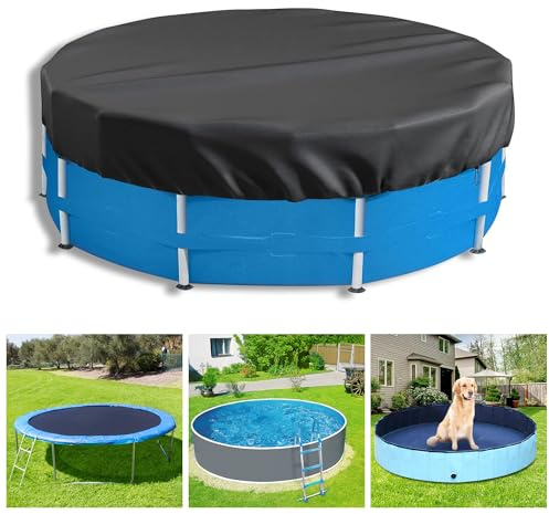 Runde Abdeckung For Aufstellpools – Verstärkter Schutz Vor Schmutz Und Witterungseinflüssen Mit Windschutzsystem(457 cm (Ronde))
