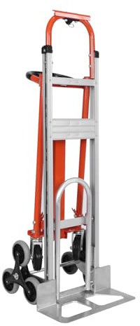 HUBAI Aluminum Alloy Folding Stair Climbing Cart Trolley with Wheels Industrial Convertible Stair Climbing Cart for Warehouse Shopping Airport