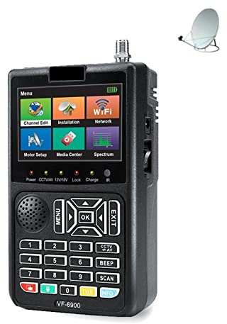 Buscador de señal Digital Satlink, pantalla LCD, Receptor DVB for QPSK, buscador de medidor de señal satelital, puesta en marcha de antena de tierra(VF-6900)