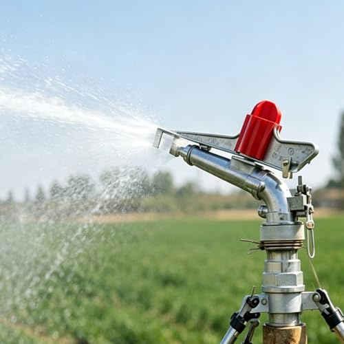 Cabezal De Aspersor Grande para Áreas Grandes, Herramienta De Riego De Largo Alcance De 360°, Distribuidor De Cañones De Agua De Aleación De Zinc De Alta Presión, Trípode Ajustable O Configuración