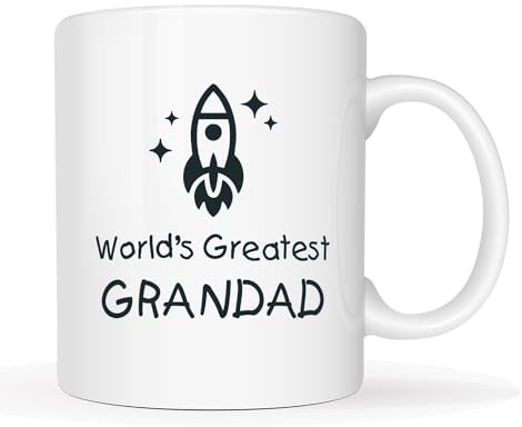 This Funny Grandad Coffee Mug Father's Day Gifts. Worlds Greatest Grandad Porcelain Cup White, Best Christmas Gifts for Grandfather