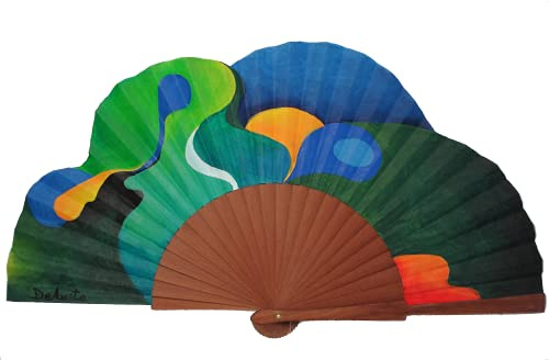Abanico español/Abanico pintado a mano/Abanico flamenco/Abanico de madera/Abanicos Sevilla Fusión perfecta