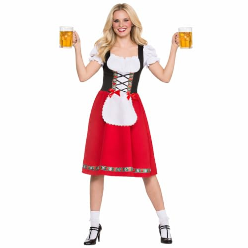 Wicked Costumes Womens Bavarian Beer Girl Costume – Oktoberfest Dirndl Fancy Dress German Festival Outfit - Small (UK 10-12)