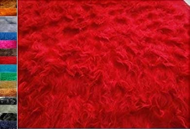 STOFFBOOK PFLEGELEICHT KUSCHEL FELL DECKEN REQUISITEN FOTOSHOOTING ACCESSOIRES DEKOFELL LONGHAIR FOTOGRAFIE STOFFE, B705 (rot)