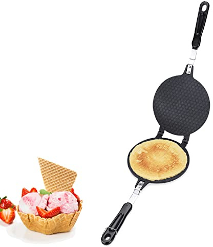 Waffle Cone Maker, Nonstick Waffle Bowl Ice Cream Cone Maker Machine, Pancake Crispy Egg Roll Crepe Baking Pan Pancake Omelet Mold for Stoves Top