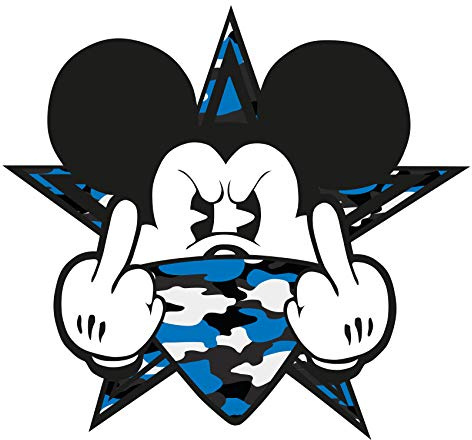 Finest Folia Gangster Mouse Car Sticker Stink Finger Middle Finger Car Tank Cover Rear Window Laptop Fridge Sticker R109 (#2 Blue)