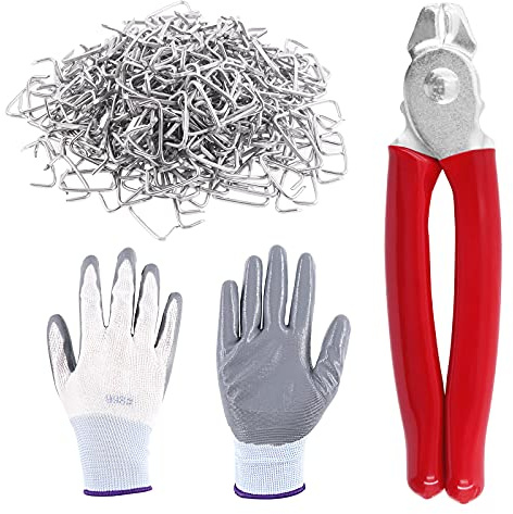Mardatt Lot de 1 002 anneaux de porc galvanisés en D de 1,9 cm avec pince à anneau droit, kit d'installation de tapisserie d'ameublement pour tissus d'ameublement, tendeurs, boîtiers de viande et