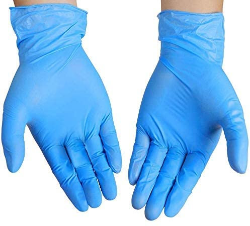 Fusion Vibes Blue Vinyl Disposable Gloves XL 100 Pack - Latex Free, Powder Free Medical Exam Gloves - Surgical, Home, Cleaning, and Food Gloves - Ambidextrous (XL Pack of 100)