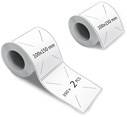 m MU Etiketten Selbstklebend, 150×100MM, 2 Rolle Pack Etikett x 350 St. Je Rolle = 700 Label, Kompatibel für Etikettendrucker,DHL-UPS-DPD,Adressetiketten Selbstklebend|15×10CM