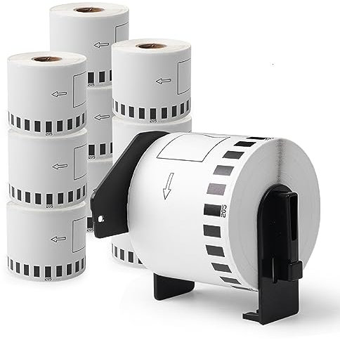 Aken 10 Rollen DK22205 Etiketten Kompatibel mit Brother DK-22205 62 mm (B) x 30,48 m (L) Adressen Etiketten für Brother QL-500, QL-550, QL-570, QL-700, QL-710W, QL-720NW, QL-800, QL-810W, QL-820NWB
