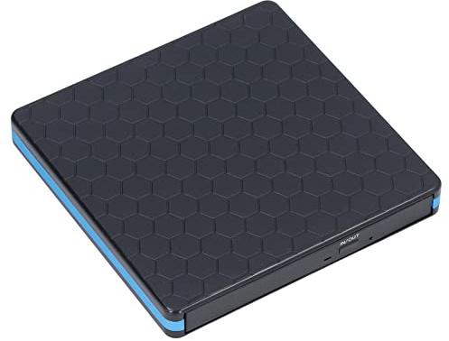 Annadue Lecteur DVD Externe, Graveur Portable DVD/CD/VCD/DL/CDA/SVCD pour Ordinateur Portable, Compatible Windows et Mac OS, Prise en Charge USB 2.0/USB3.0/Type C, Noir