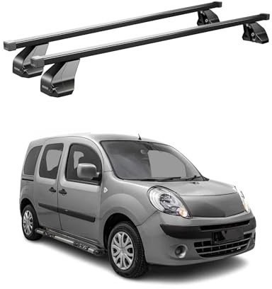 OMAC Menabo Dachträger für Renault Kangoo Express 2007-2026 Stahl Schwarz | DIN 75302:2019 & ISO/PAS 11154:2006 geprüft, Abschließbar, City-Crash-getestet, bis 75 kg Traglast, Querträger, Grundträger