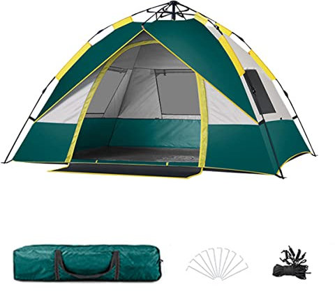 Ultraleicht Camping Zelt, Wasserdicht Kuppelzelt, Winddicht Pop Up Zelt, Schneller Aufbau innerhalb von 2 Minuten, für Familien, Paare, Trekking, Erwachsene (3-4 Persons)