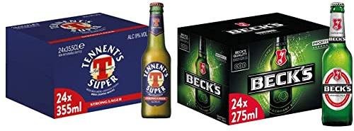 Tennent's Super, Birra Bottiglia - Pacco da 24x35,5cl & Beck's Pils, Birra Bottiglia - Pacco da 24x27,5cl
