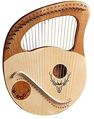 LENFUN Handgemachte Lap Harfe, 24-Saiter Harfe Massivholz Mahagoni Lyre Harfe, Saiten Musikinstrument Kit für Kinder Kinder Anfänger und Erwachsene