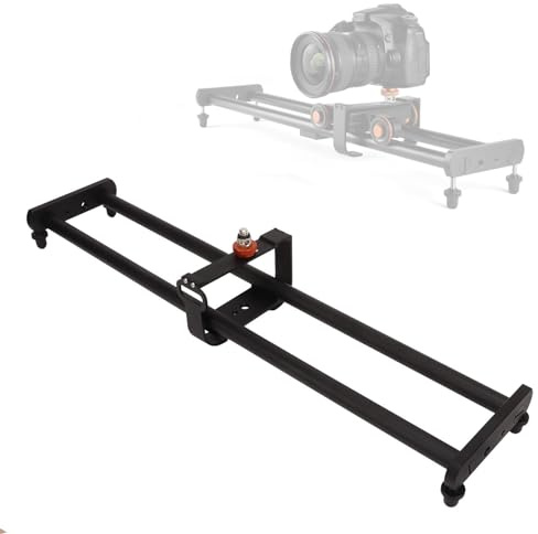 Bewinner Videokamera, 60 cm Motorisierter Kamera-Schienen-Regisseur-Set, Tragbarer Verstellbarer Alu für L5i Car Special, Schwarz, Bodenmontage, Kamera